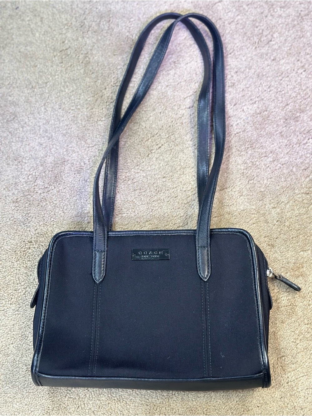 Vintage Coach Neo Black Neoprene Leather Flap Crossbody Shoulder Bag 6211 Y2K